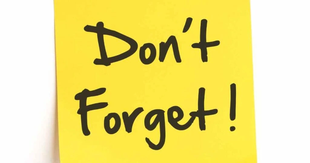 Dont forget