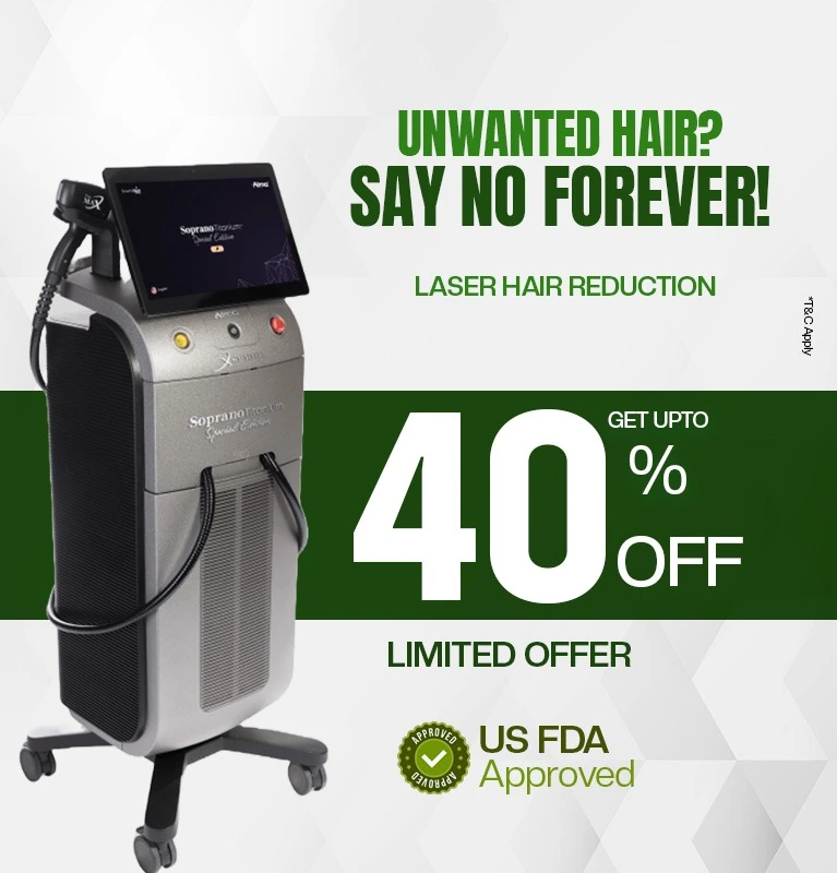 Laser hair reduction 40% off mobile